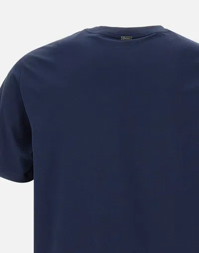 Herno Crew Neck Plain Design Short Sleeves T-shirt In Blue