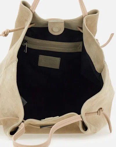 Iceberg Maxi Suede Shoulder Shopper Bag In Neutral