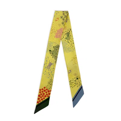 Scapes By Elizabeth Women's Hawaii Silk Skinny Scarf In Pineapple Yellow