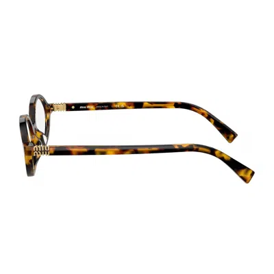 Miu Miu Tortoiseshell-effect Oval Glasses In Brown