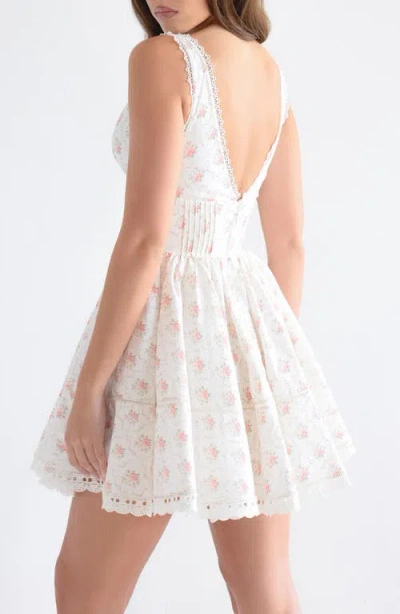 House Of Cb Salma Floral Print Minidress In White