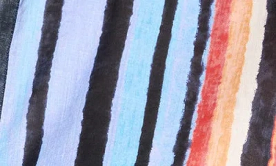 Nic + Zoe Nic+zoe Painted Peninsula Stand Collar Cotton Button-up Shirt In Multi
