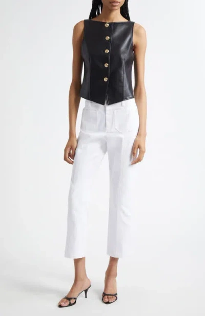 Cinq À Sept Camen Vegan Leather Vest In Black