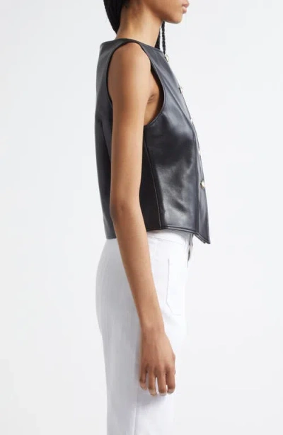 Cinq À Sept Camen Vegan Leather Vest In Black