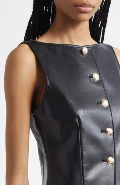 Cinq À Sept Camen Vegan Leather Vest In Black