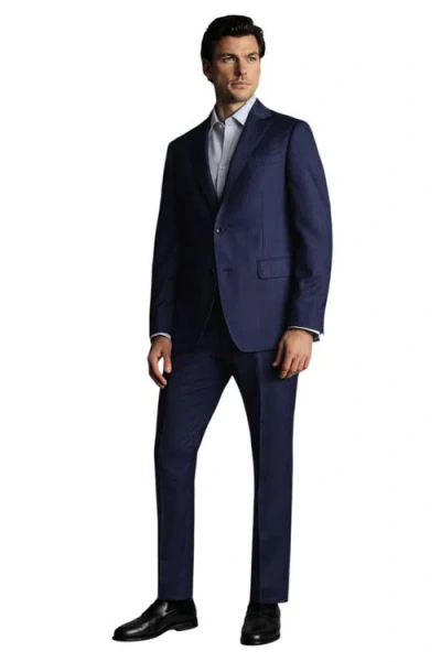 Charles Tyrwhitt Ultimate Performance Sharkskin Suit Trousers In Blue