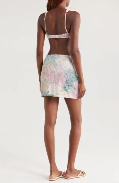 Boamar Suki Sequin Wrap Cover-up Skirt In White