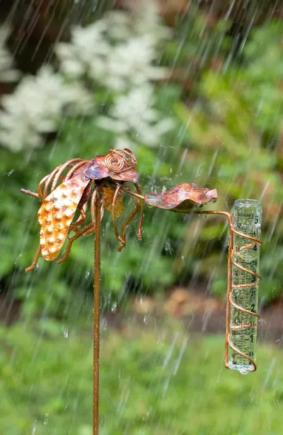 Uncommon Goods Bee Rain Gauge With Bee Drinking Cup