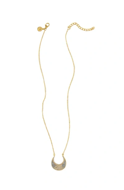 Uncommon Goods Sliced Raw Diamond Crescent Necklace