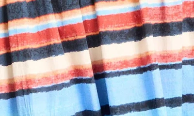 Nic + Zoe Nic+zoe Sophie Painted Peninsula Mixed Stripe Stretch Cotton Midi Dress In Blue