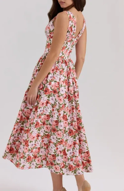 House Of Cb Emmelina Floral Print Sleeveless Dress In Red