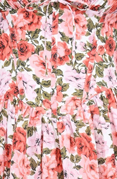 House Of Cb Emmelina Floral Print Sleeveless Dress In Red
