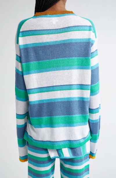 Yanyan Embroidered Stripe Linen Sweater