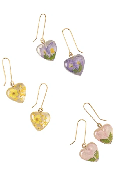 Uncommon Goods Birth Month Flower Heart Earrings