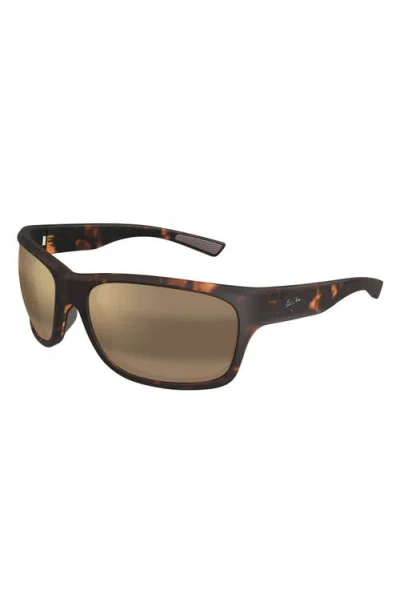 Maui Jim 'ano Nui 63mm Oversize Polarizedplus2® Rectangular Wrap Sunglasses