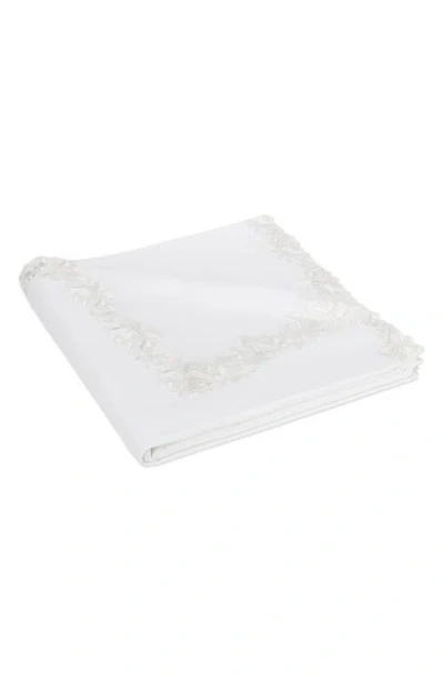 Matouk Lace Piqué Cotton Coverlet In White