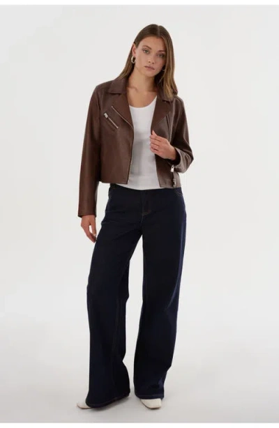 Lamarque Valeria | Leather Biker Jacket In Brown