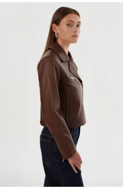 Lamarque Valeria | Leather Biker Jacket In Brown