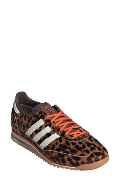 Adidas Originals Womens Adidas Sl 72 Leopard-print Suede And Mesh Low-top Trainers In Black