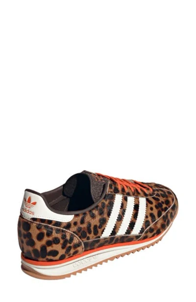 Adidas Originals Womens Adidas Sl 72 Leopard-print Suede And Mesh Low-top Trainers In Black
