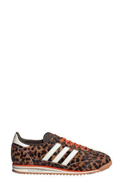 Adidas Originals Womens Adidas Sl 72 Leopard-print Suede And Mesh Low-top Trainers In Black