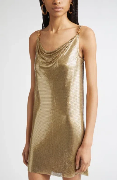 Versace Medusa Strap Metal Mesh Slip Minidress
