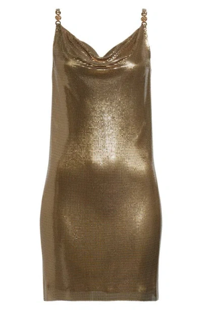 Versace Medusa Strap Metal Mesh Slip Minidress