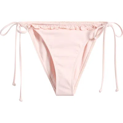 Pacsun Sakura Ruffle Fixed Bow Bikini Bottoms In Pink
