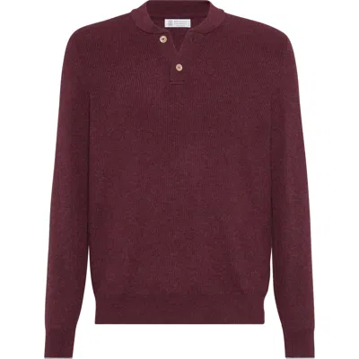 Brunello Cucinelli Cashmere Polo Shirt In Transparent