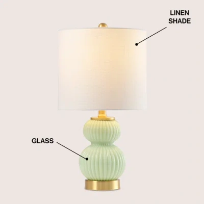 Jonathan Y Daphne Ribbed Metal/glass Led Table Lamp In Multi