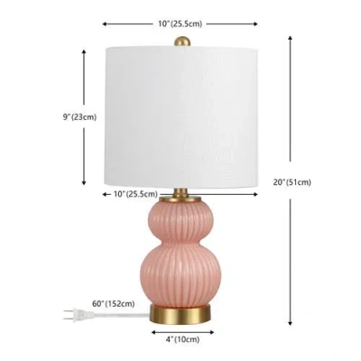 Jonathan Y Daphne Ribbed Metal/glass Led Table Lamp In Multi