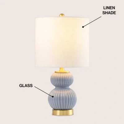 Jonathan Y Daphne Ribbed Metal/glass Led Table Lamp In Multi