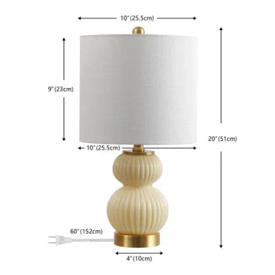 Jonathan Y Daphne Ribbed Metal/glass Led Table Lamp In Multi