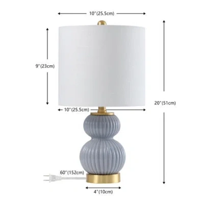 Jonathan Y Daphne Ribbed Metal/glass Led Table Lamp In Multi