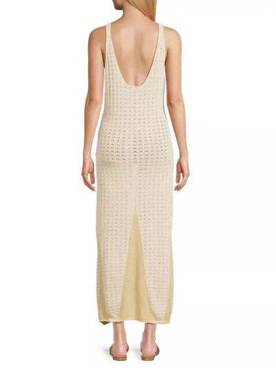 Emilia George Naomi Pointelle Maxi Dress In Neutral