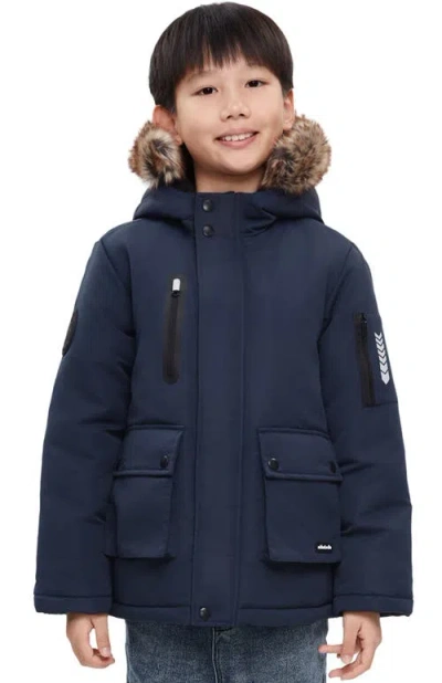 Rokka&rolla Kids' Parka Jacket With Insulated Hood In Blue