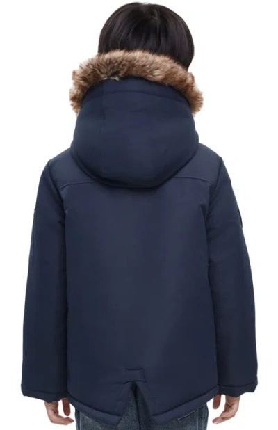 Rokka&rolla Kids' Parka Jacket With Insulated Hood In Blue