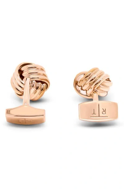 Tateossian Rose Gold Cable Knot Cuff Links