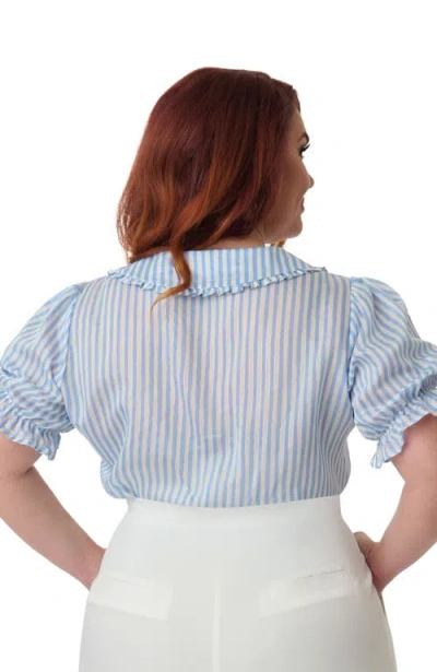 Smak Parlour Plus Size 1960s Puff Sleeve Blouse