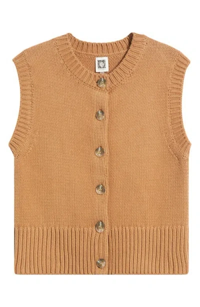 Anne Klein Button-up Sweater Vest In Black