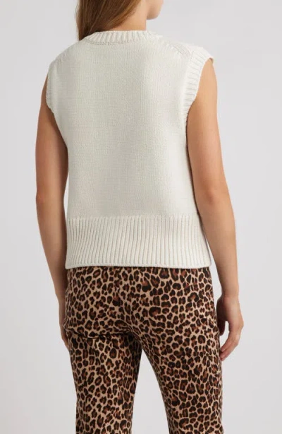 Anne Klein Button Front Sweater Vest In White