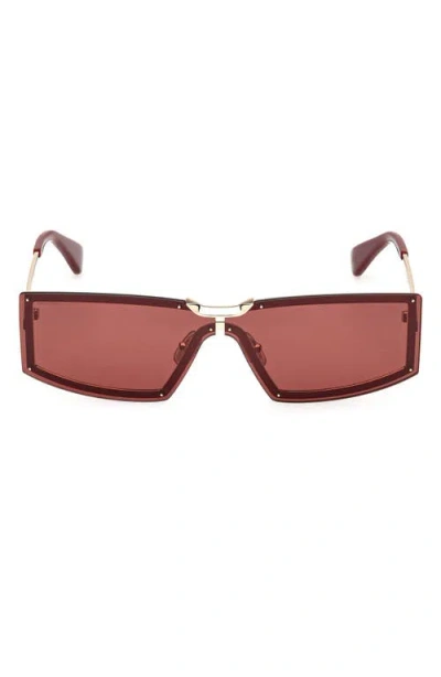 Max Mara 68mm Oversize Rectangular Sunglasses In Burgundy