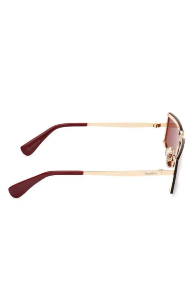Max Mara 68mm Oversize Rectangular Sunglasses In Burgundy