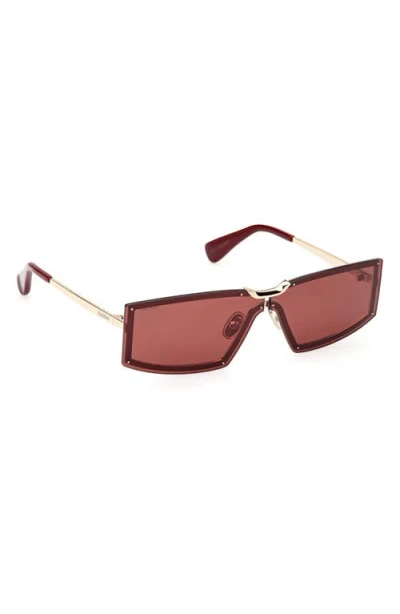 Max Mara 68mm Oversize Rectangular Sunglasses In Burgundy