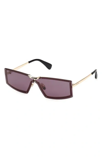 Max Mara 68mm Oversize Rectangular Sunglasses In Purple