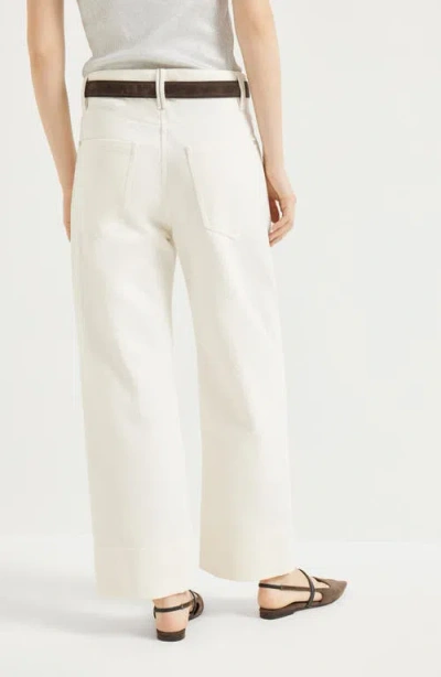 Brunello Cucinelli Square Chino Trousers In White