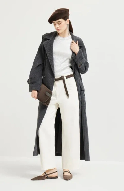 Brunello Cucinelli Square Chino Trousers In White