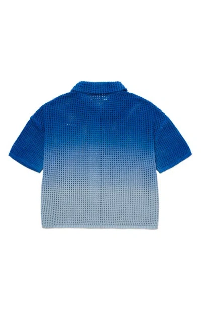 Honor The Gift Ombré Open Stitch Button-up Shirt In Blue