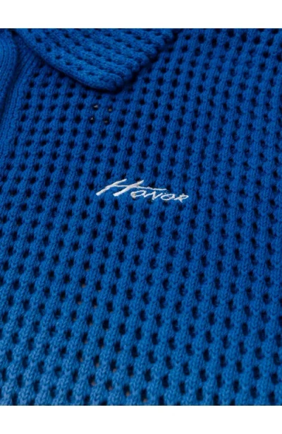 Honor The Gift Ombré Open Stitch Button-up Shirt In Blue