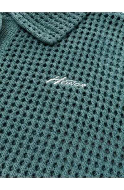 Honor The Gift Ombré Open Stitch Button-up Shirt In Green